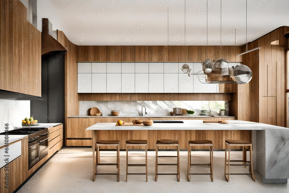 modern kitchen interior with kitchen