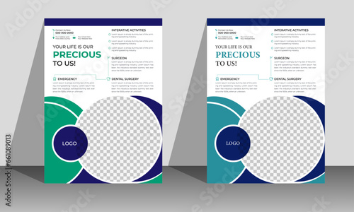 Professional Corporate Business Flyer, Medical Flyer, Kids School Admission Flyer, and Fitness Flyer, Design Template.