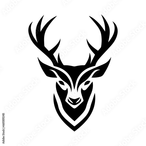  Vector illustration of deer head  snow deer with antlers vector illustrated logo style face head