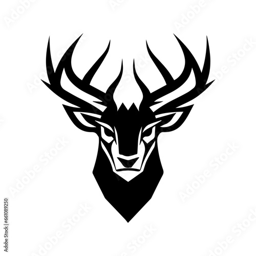  Vector illustration of deer head  snow deer with antlers vector illustrated logo style face head