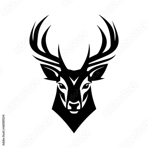  Vector illustration of deer head  snow deer with antlers vector illustrated logo style face head