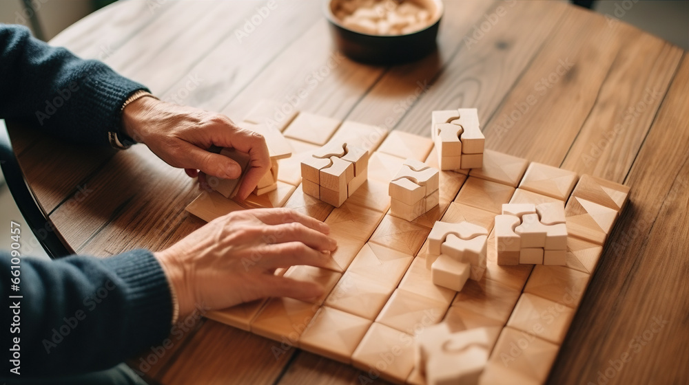Memory Games: An elderly person and a caregiver play memory games Stock ...