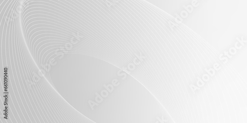 Gray and white abstract background with flowing particles. Digital future technology concept.