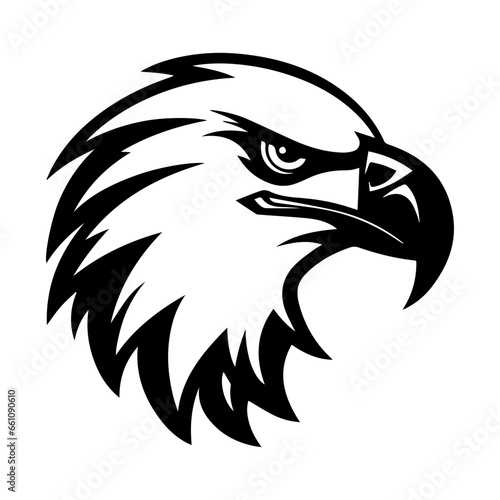 the silhouette of an eagle's head that has a simple but very clear shape depicts that it's an eagle's head
