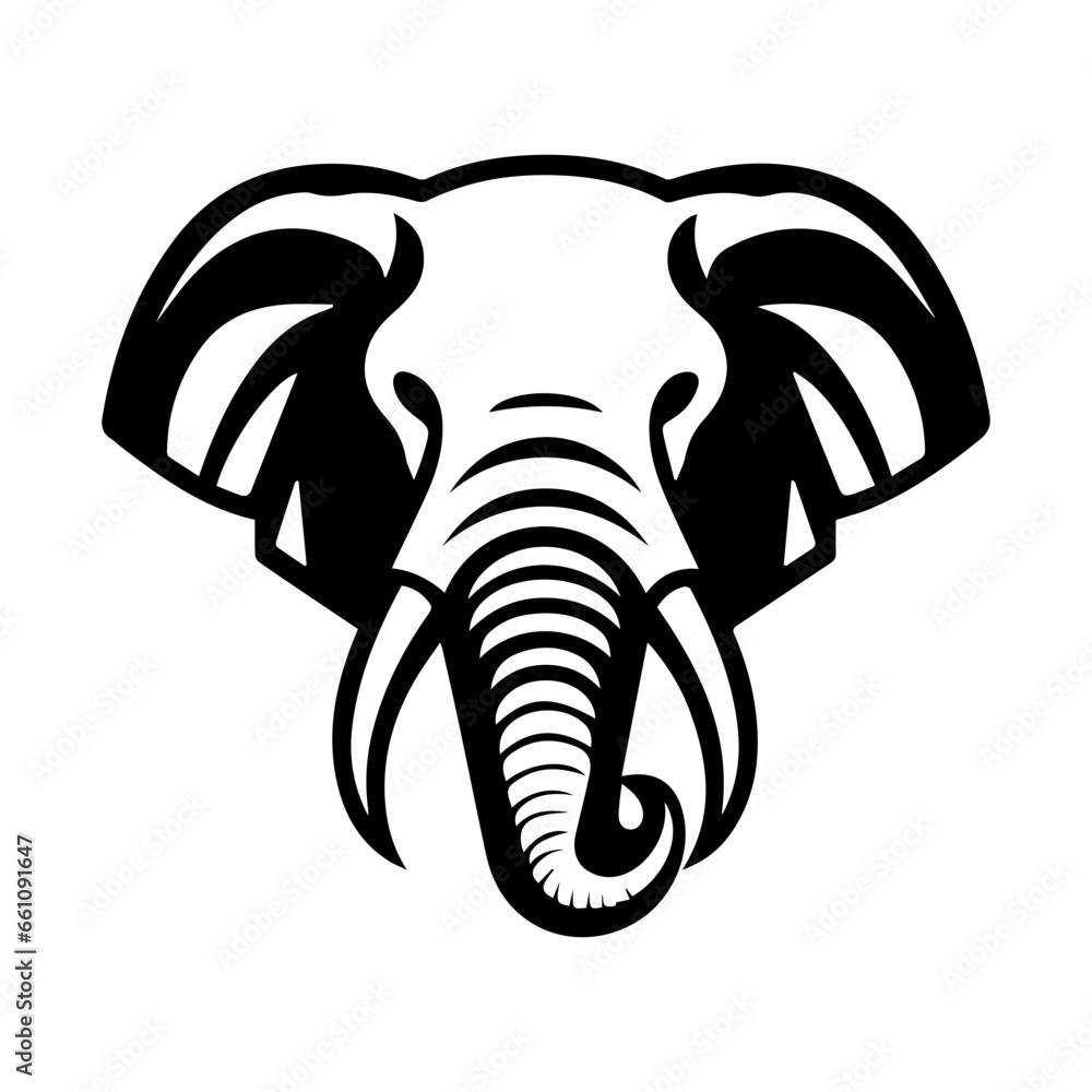elephant head silhouette. Vector illustration.
elephant head silhouette. Vector illustration.