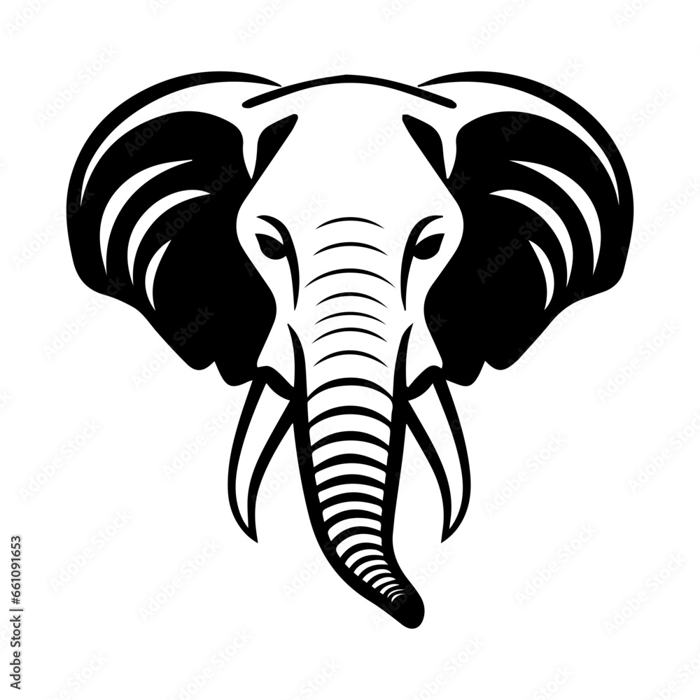 elephant head silhouette. Vector illustration.
elephant head silhouette. Vector illustration.