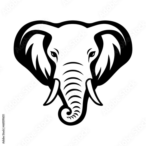 elephant head silhouette. Vector illustration.
