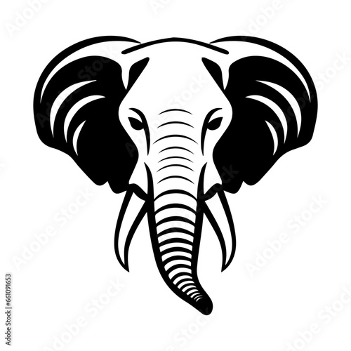 Wallpaper Mural elephant head silhouette. Vector illustration.
 Torontodigital.ca