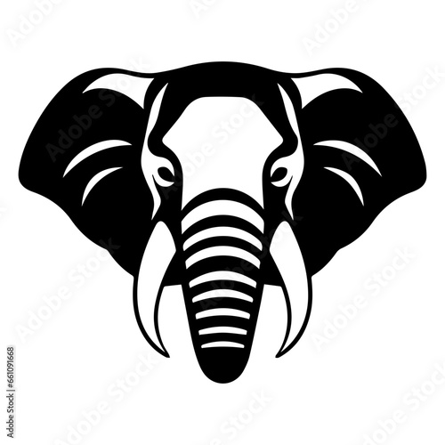 Wallpaper Mural elephant head silhouette. Vector illustration.
 Torontodigital.ca