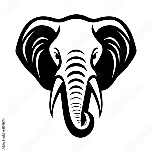 Wallpaper Mural elephant head silhouette. Vector illustration.
 Torontodigital.ca