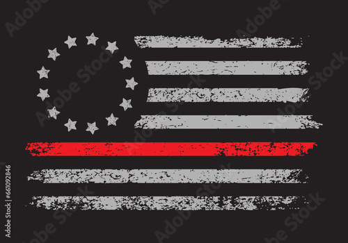 Thin Red Line Betsy Ross Flag Design