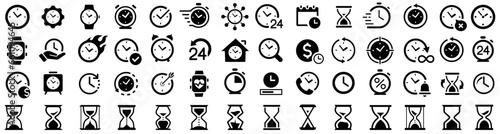 Hourglass icon set. Clock icon set. Timers icon. Time management. Vector illustration