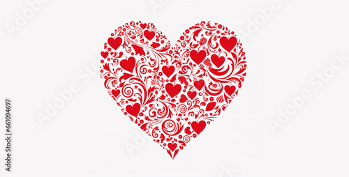 Heart Silhouette Vector File redflat background  red heart on white. Generative Ai content wallpaper