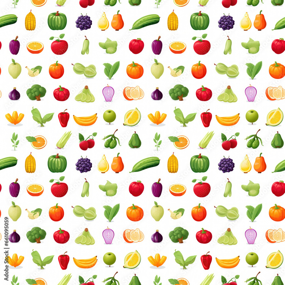 Fruits and vegetables wallpaper seamless pattern