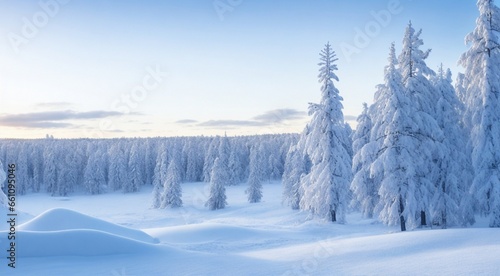winter sunset in the mountains, sunset in the mountains, winter scene in the forest, winter in mointain forest, winter seasone, snow on the trees in the forest © Gegham