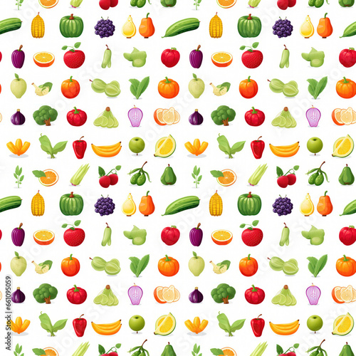 Fruits and vegetables wallpaper seamless pattern