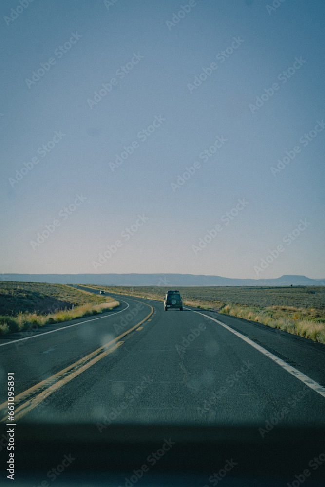 Fototapeta premium driving on the highway in the desert of arizona