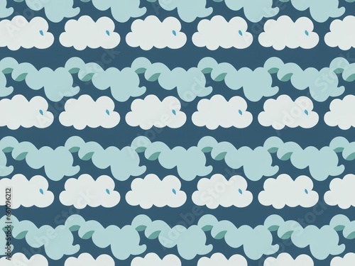 seamless pattern with cloud on blue background