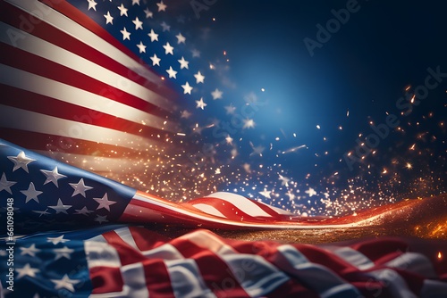 4th of July American background illustration.