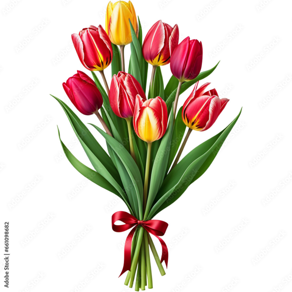 Naklejka premium Bouquet of tulips