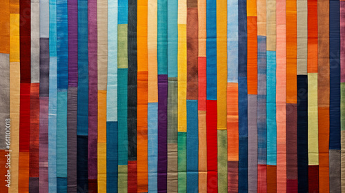 Background of a striped fabric in different colors. Illustration of colorful diverse stripes in mosaic style. Abstract stripes background.