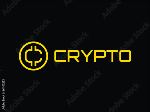 modern crypto coin currency letter C technology logo ideas