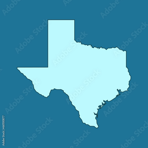 Texas map vector form illustration