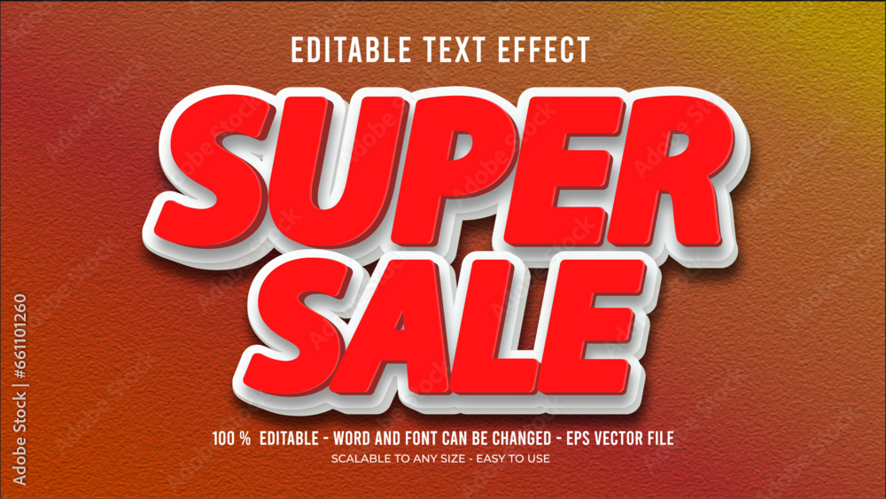 super sale editable text effect