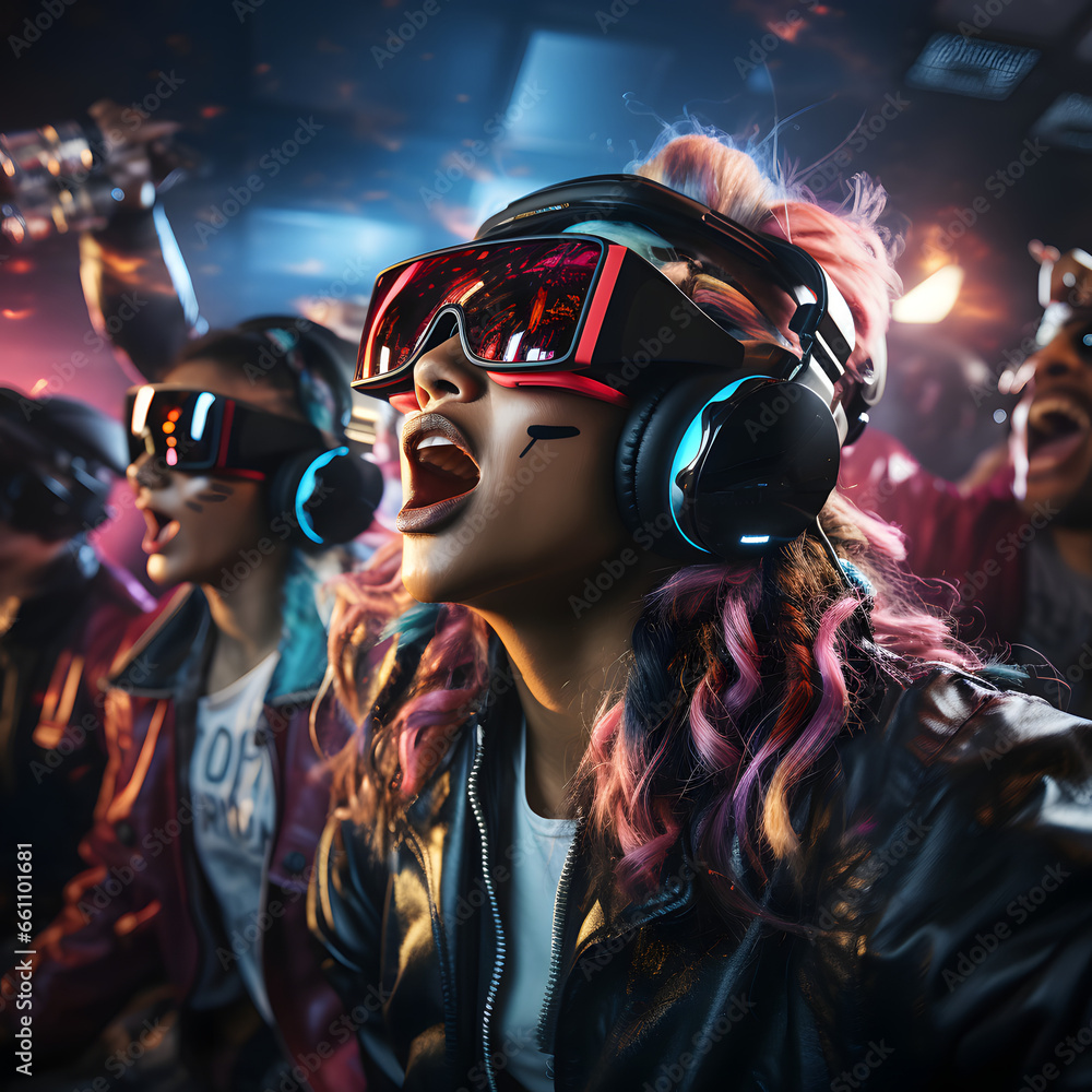 VR world, People, Vr glasses, Party VR world, People, Vr glasses, Party