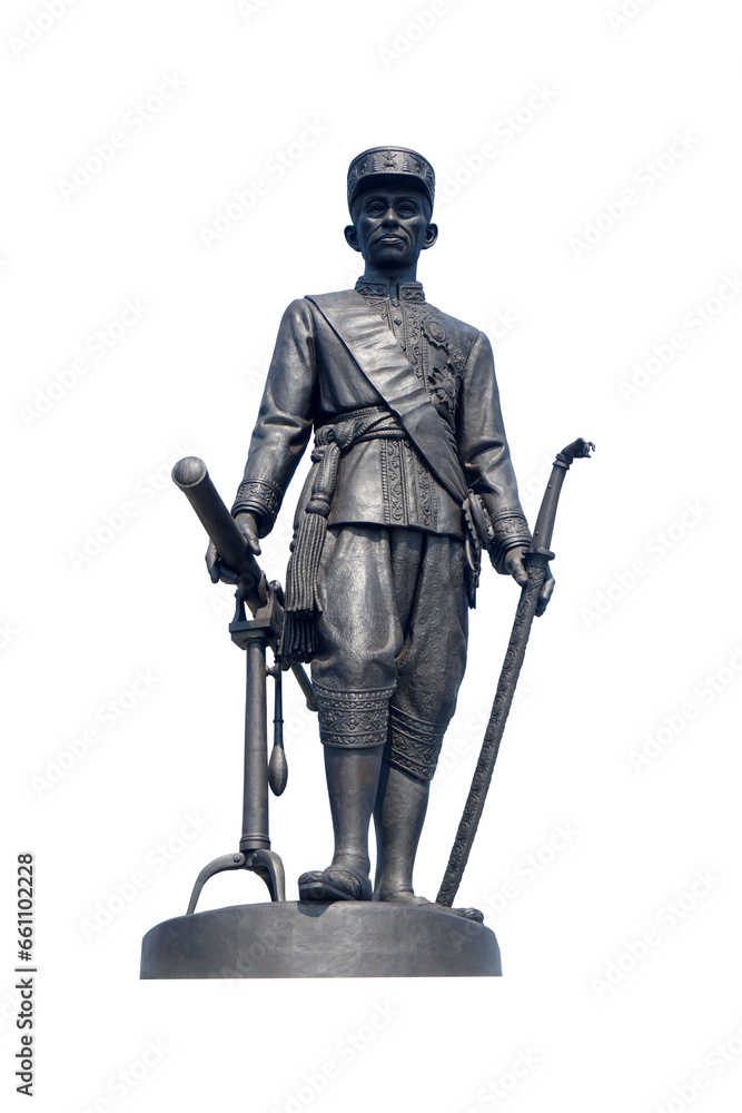 Cut out statue of King Mongkut Rama IV of Thailand isolated on white background. Cut out statue of King Mongkut Rama IV of Thailand isolated on white background.