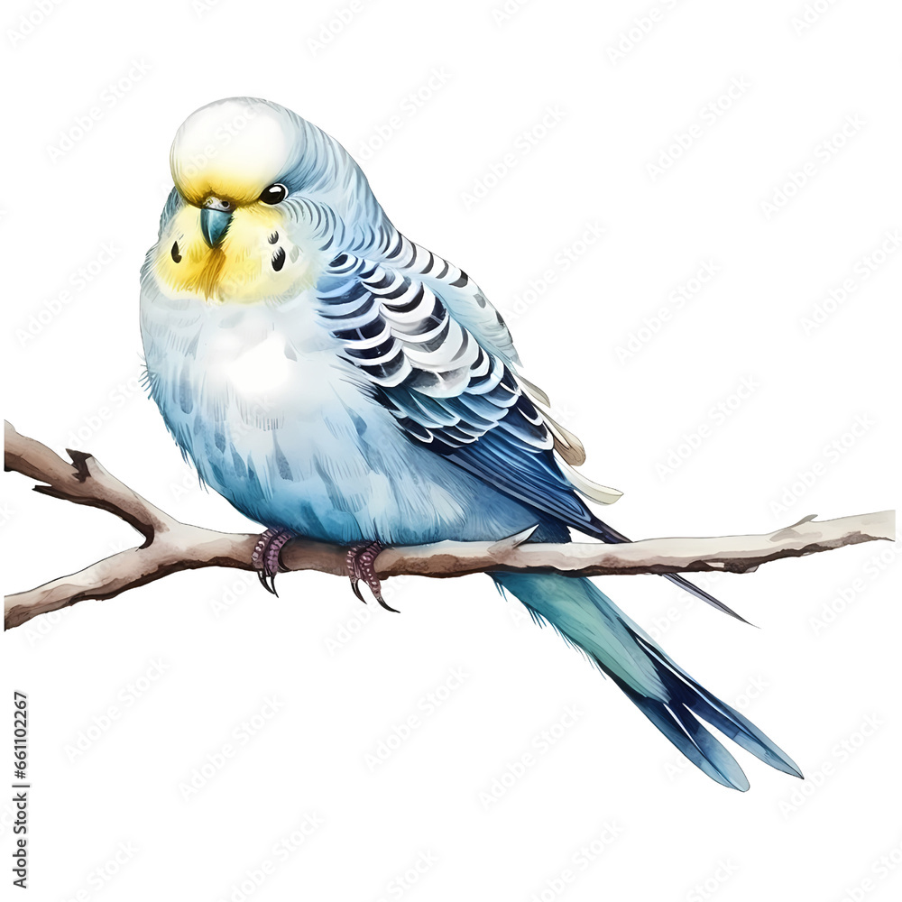 Fototapeta premium watercolor budgerigar clipart sublimation