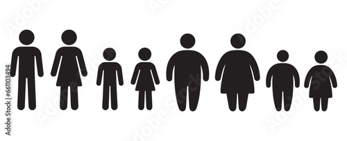 group of people, skinny and fat vector