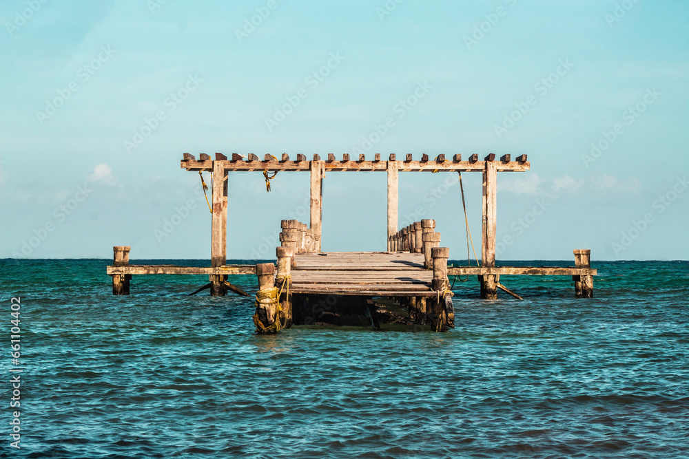 wooden pier in the sea