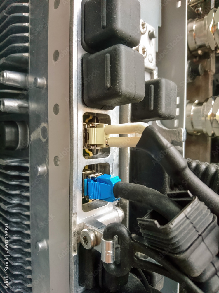 Technological equipment for arranging mobile communications and the Internet, close-up Technological equipment for arranging mobile communications and the Internet, close-up