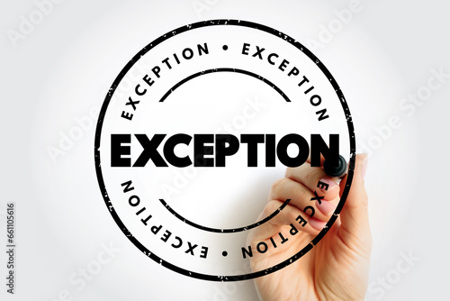 Canvas Print Exception text stamp, concept background