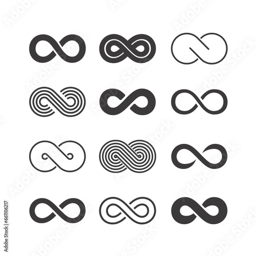 infinity symbols set vector design