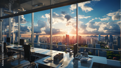 view inside office in skyscraper