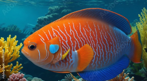 fish in the sea, close-up of tropical fish in the sea, underwater life, fish in undersea, colored fishes in the sea, fish in underwater photo