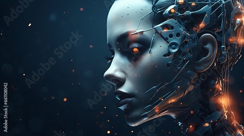Illustration of a humanized ai robot.generative ai
