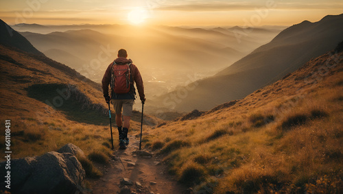 hiker in the mountains