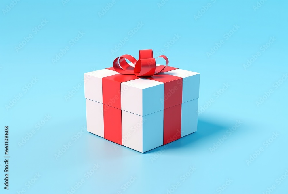Obraz premium gift box with ribbon isolated on pastel background