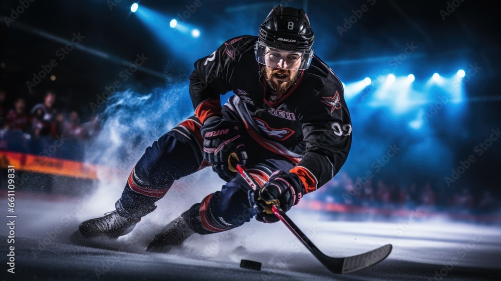 Ice hockey player plays ice hockey. Ice hockey player plays ice hockey.