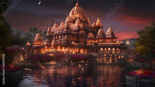 Festival of Lights at Diwali Temples: A Spiritual Celebration, festival of light, Illuminance in Temple. 