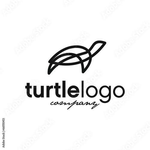 Turtle logo design inspiration with creative line style