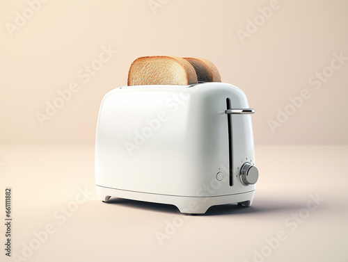 Professional photo of electric kitchen modern design toaster with studio light on solid color background