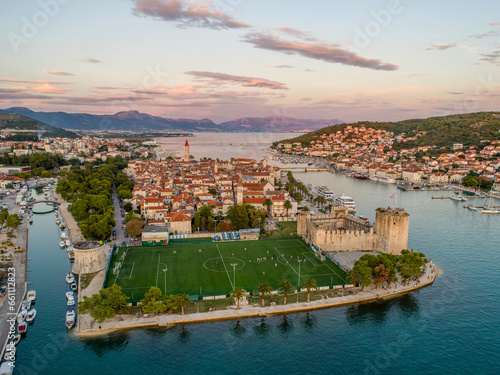 Croatia - Trogir - Amazing aerial photo of the city, with the old town in the center