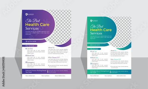 Medical healthcare corporate business flyer or poster template design