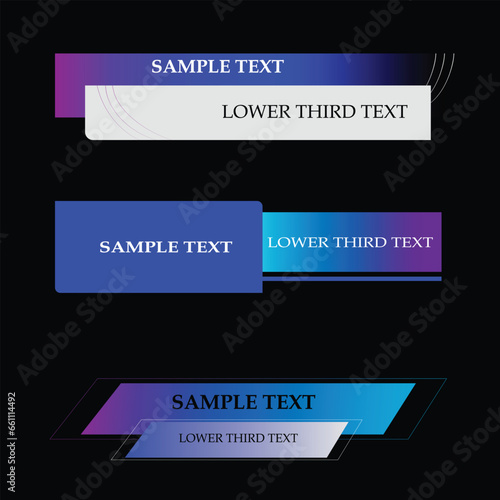 Lower third template. Set of TV banners and bars for news and sport channels, streaming and broadcasting  isolated on white background.