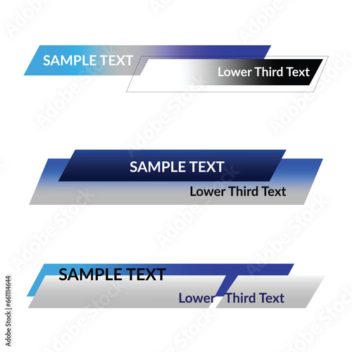 Lower third template. Set of TV banners and bars for news and sport channels, streaming and broadcasting  isolated on white background.