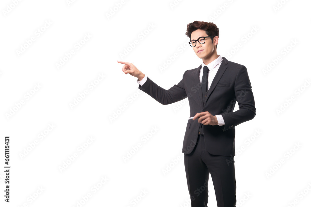 A happy young handsome professor focused on teaching generative ai A happy young handsome professor focused on teaching generative ai